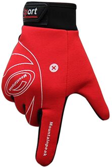 Outdoor Sport Rijden Handschoenen Voor Unisex Strakke Antislip Schokabsorptie Dragen Mitten Doek Blend Winter Warm Houden Handschoenen rood