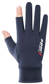 Outdoor Sport Rijden Rijden Touch Screen Handschoenen Ijs Zijde Non-Slip Handschoenen Ademend Uv Bescherming Wanten Two finger blauw