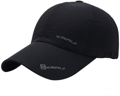 Outdoor Sport Running Baseball Mesh Hoed Mannen Sneldrogende Zomer Zonnehoed Kairui Outdoor Reizen Zonnehoed zwart