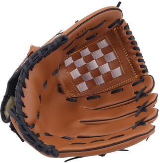 Outdoor Sport Twee Kleuren Honkbal Handschoen Softbal Praktijk Apparatuur Grootte 9.5/10.5/11.5/12.5 Linkerhand Volwassen man Vrouw Trein bruin / 12.5