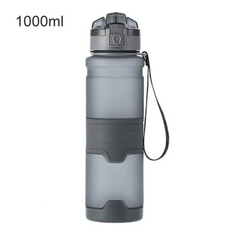 Outdoor Sport Water Fles 500Ml 1000Ml 1500Ml Grote Capaciteit Shaker Outdoor Reizen Draagbare Lekvrij Drinkware Cup grijs 1000ml