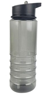 Outdoor Sport Water Fles 800Ml Herbruikbare Fles Met Flip Stro Lekvrij Running Fitness Water Cup Voor Gym Werk Outdoor zwart