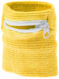 Outdoor Sport Wrist Wrap Fitness Polsband Elastische Zweetband Pocket Portemonnee geel