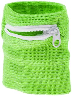 Outdoor Sport Wrist Wrap Fitness Polsband Elastische Zweetband Pocket Portemonnee groen