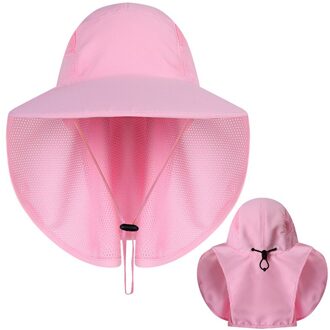 Outdoor Strand Caps Outdoor Sport Vissen Wandelen Hoed Uv Bescherming Gezicht Hals Flap Man Zon Cap Sport Accessoires roze