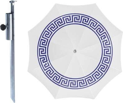 outdoor Strand / tuin / camping parasol Athene - met metalen grondharing - D180 cm - verstelbaar