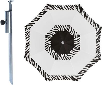 outdoor Strand / tuin / camping parasol Kenia - met metalen grondharing - D180 cm - verstelbaar