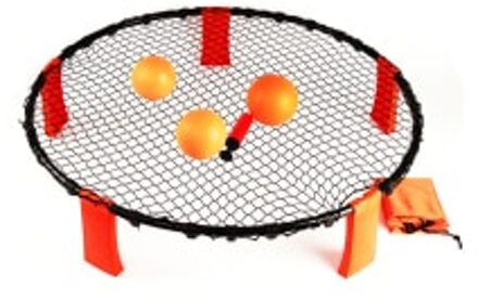 Outdoor Team Sport Strand Volleybal Spike Ball Game Set Spikeball Gazon Fitness Apparatuur Met 3 Ballen Volleybal Netto Oranje