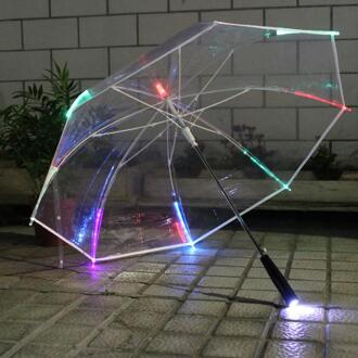 Outdoor Transparante Paraplu Lichten Klaring Bruiloft Decoratie Dome Vorm Lange Handvat Automatische Paraplu