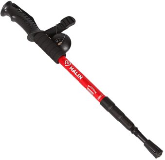 Outdoor Trekking Klimmen Anti Shock Wandelen Wandelen Trekking Trail Polen Stok Verstelbare Canes 4-Secties Wandelen Accessoires rood