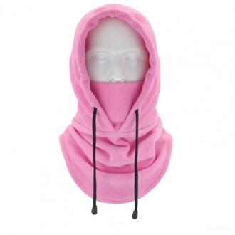 Outdoor Unisex Head Cover Winter Sport Fietsen Fleece Warm Cover Winter Hoed Cs Gezichtsmasker Winddicht Cap Verdikking Hoofddeksels Roze