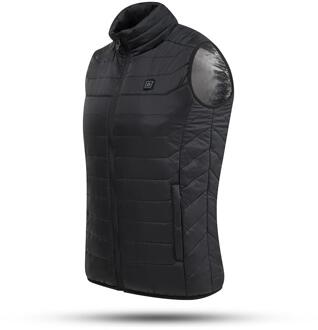 Outdoor Usb Infrarood Verwarming Vest Jas Winter Koolstofvezel Elektrische Verwarming Usb Mouwloos Vest Winter Verwarmd Outdoor Jas zwart / M