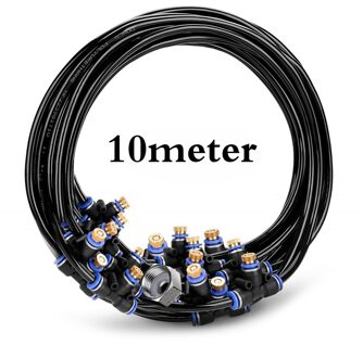 Outdoor Verneveling Cooling System Kit Kas Tuin Patio Watering Irrigatie Mister Lijn Voor Plant Met Vernevelingsinstallaties Nozzle 10m EU plug