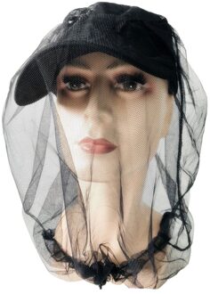 Outdoor Vissen Cap Anti Mosquito Insect Hoed Vissen Hoed Bug Mesh Head Netto Gezicht Protector Camping Hoeden Vissen Cap zwart