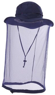 Outdoor Vissen Cap Midge Mosquito Insect Hoed Vissen Hoed Bug Mesh Head Netto Gezicht Protector Travel Camping Cap Hoeden Blauw