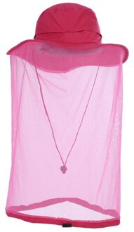 Outdoor Vissen Cap Midge Mosquito Insect Hoed Vissen Hoed Bug Mesh Head Netto Gezicht Protector Travel Camping Cap Hoeden Rood