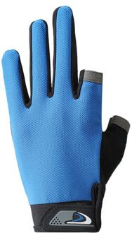 Outdoor Vissen Handschoenen Twee Vinger Luya Zonnebrandcrème Ademend Antislip Touch Screen Sport Bike Handschoenen-Groen Blauw