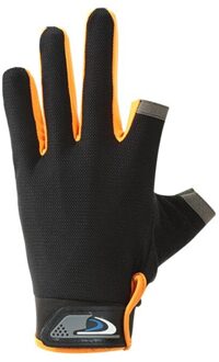 Outdoor Vissen Handschoenen Twee Vinger Luya Zonnebrandcrème Ademend Antislip Touch Screen Sport Bike Handschoenen-Groen Oranje