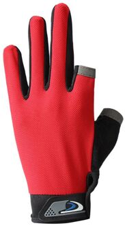 Outdoor Vissen Handschoenen Twee Vinger Luya Zonnebrandcrème Ademend Antislip Touch Screen Sport Bike Handschoenen-Groen Rood