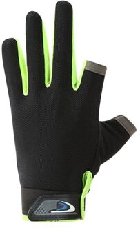 Outdoor Vissen Handschoenen Twee Vinger Luya Zonnebrandcrème Ademend Antislip Touch Screen Sport Bike Handschoenen-Groen