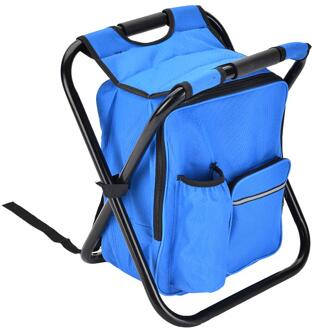 Outdoor Vissen Stoel Zak Folding Camping Kruk Draagbare Rugzak Cooler Geïsoleerde Picknick Tas Wandelen Zetel Tafel Zak Beer 150KG A blauw