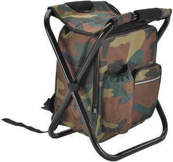Outdoor Vissen Stoel Zak Folding Camping Kruk Draagbare Rugzak Cooler Geïsoleerde Picknick Tas Wandelen Zetel Tafel Zak Beer 150KG A camouflage
