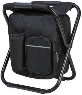 Outdoor Vissen Stoel Zak Folding Camping Kruk Draagbare Rugzak Cooler Geïsoleerde Picknick Tas Wandelen Zetel Tafel Zak Beer 150KG A zwart