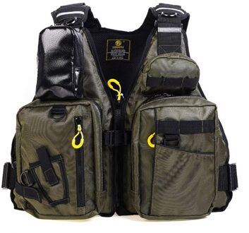 Outdoor Vissen Vest Zeilen Reddingsvest Vest Ademend Drijvende Verstelbare Outdoor Sport Leven Veiligheid Jas Zwemmen Pesca groen