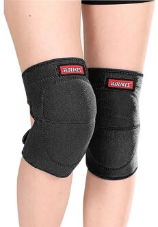 Outdoor Voetbal Running Antislip Kniebeschermers Dikke Spons Warm Knie Protectors Volleybal Kniebeschermers Kniebeschermers Voor Dansen a40 zwart / L