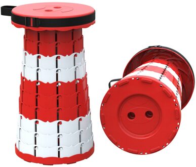 Outdoor Vouwen Regenboog Telescopische Kruk, Draagbare Vissen Stoel, Gevoerd Up Seat, Contrast Kleur Ultralichte Krukken rood