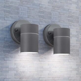 Outdoor wall lamp 2 pcs descending stainless steel