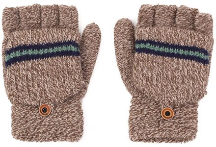 Outdoor Warme Handschoenen Kinderen Winter Half-Vinger Handschoenen Voor 4-8years Jongens En Meisjes Zachte Gebreide Dikker Baby Warm wanten Bruin