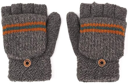 Outdoor Warme Handschoenen Kinderen Winter Half-Vinger Handschoenen Voor 4-8years Jongens En Meisjes Zachte Gebreide Dikker Baby Warm wanten grijs