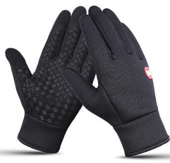 Outdoor Warme Vissen Waterdicht Anti-Slip Ademende Vissen Handschoenen Volledige Vinger Duurzaam Fietsen Handschoen Fitness Karper Handschoen Voor Man zwart / XL