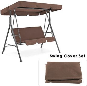 Outdoor Waterdicht Dak Swing Luifel Seat Top Cover Swing Seat Cover Set Voor Tuin Stoelen Patio Swing Zonneplek Outdoor Decor Bruin