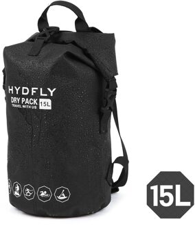 Outdoor Waterdichte Dry Bag Rivier Trekking Drijvende Roll-Top Rugzak Drifting Zwemmen Water Sport Dry Bag 10L / 15L / 20L zwart 15L