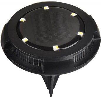 Outdoor Waterdichte Led Grond Licht Solar Ondergrondse Licht Ronde Tuin Decoratie Gazon Licht Monokristallijn Silicium Paneel wit
