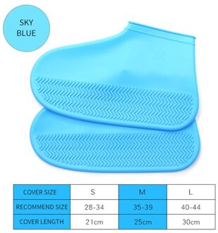 Outdoor Waterdichte Schoen Covers Sokken Herbruikbare Anti-Slip Regen Schoenen Covers Rubber Mannen Vrouwen Rain Boot Schoenen Accessoires Blauw / L