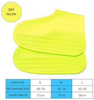 Outdoor Waterdichte Schoen Covers Sokken Herbruikbare Anti-Slip Regen Schoenen Covers Rubber Mannen Vrouwen Rain Boot Schoenen Accessoires geel / S