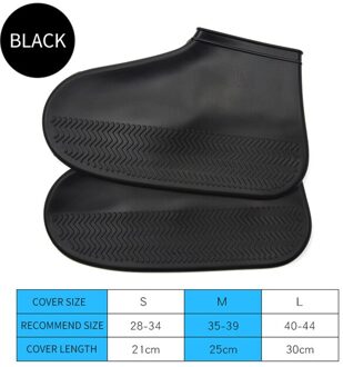 Outdoor Waterdichte Schoen Covers Sokken Herbruikbare Anti-Slip Regen Schoenen Covers Rubber Mannen Vrouwen Rain Boot Schoenen Accessoires zwart / M