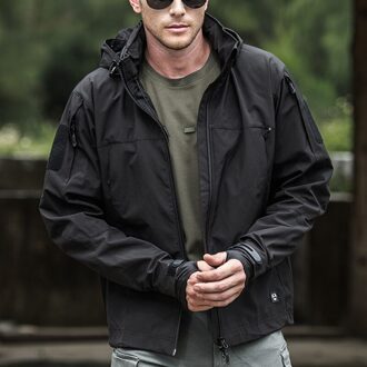 Outdoor Waterdichte Soft Shell Capuchon Spectre Hoodie Met 7 Ritsvak Warm Ademend Lichtgewicht YA88 zwart