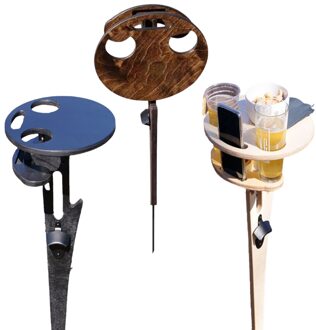 Outdoor Wijn Tafel Opvouwbare Ronde Desktop Houten Picknick Tafel Voor Tuin Strand Camping room kleur