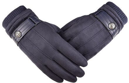 Outdoor Winter Handschoenen Warm Winddicht Handschoenen Voor Mannen Sport Handschoenen Touch Screen Slijtvaste Anti-Slip Volledige Vinger handschoenen heren handschoenen donker blauw