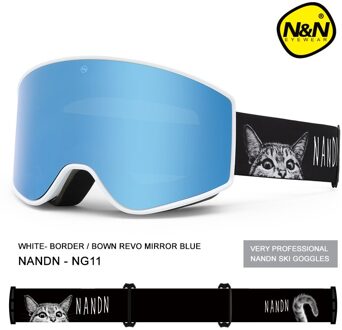 Outdoor Winter Ski Goggles Dubbele Lagen UV400 Anti-Fog Grote Ski Masker Bril Skiën Sneeuw Mannen Vrouwen Snowboarden Bril met Doos wit blauw