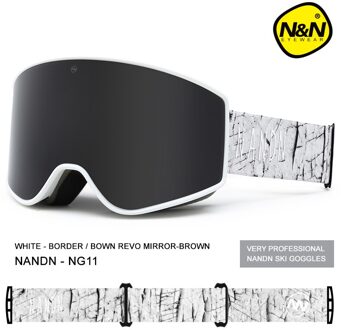 Outdoor Winter Ski Goggles Dubbele Lagen UV400 Anti-Fog Grote Ski Masker Bril Skiën Sneeuw Mannen Vrouwen Snowboarden Bril met Doos wit zwart
