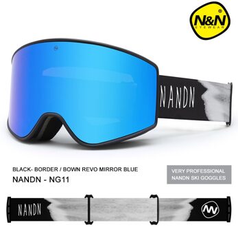 Outdoor Winter Ski Goggles Dubbele Lagen UV400 Anti-Fog Grote Ski Masker Bril Skiën Sneeuw Mannen Vrouwen Snowboarden Bril met Doos zwart Bule