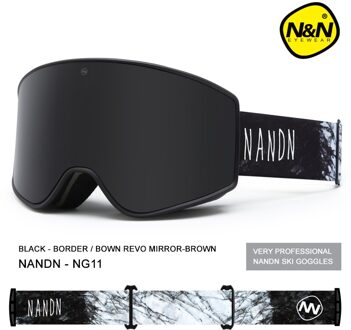 Outdoor Winter Ski Goggles Dubbele Lagen UV400 Anti-Fog Grote Ski Masker Bril Skiën Sneeuw Mannen Vrouwen Snowboarden Bril met Doos zwart zwart