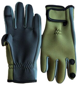 Outdoor Winter Warm Vissen Handschoenen Klimmen Handschoen Wandelen Camping Riding Gloveswaterproof Drie Of Twee Vingers Cut Anti-Slip zwart / XL