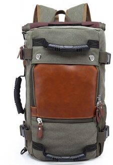 Outdoor Zakken Literaire Retro Fitness Van Grote Capaciteit Canvas Rugzak Tas Mannen Rugzakken Sport Multifunctionele Reistas leger groen