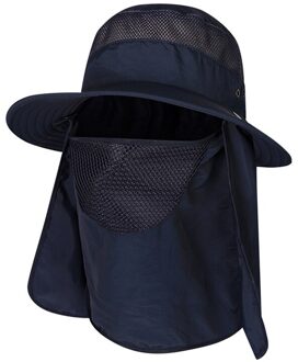 Outdoor Zomer Anti Mosquito Zonnebrandcrème Vissen Cap Camping Unisex Brede Rand Emmer Hoed Gezicht Hals Bescherming Flap Zon Cap marine
